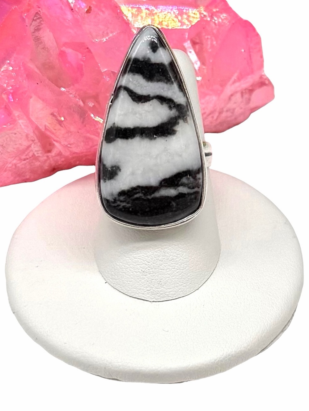 White Buffalo Turquoise Ring Size 7 925 Sterling Silver Overlay